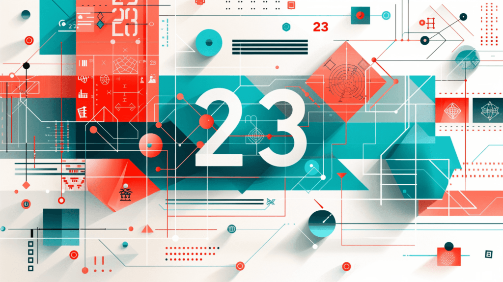 Flat design of practical applications of 23 in numerology