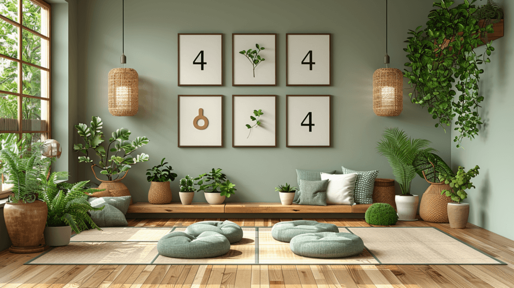 Flat design illustrating symbolism of number 4