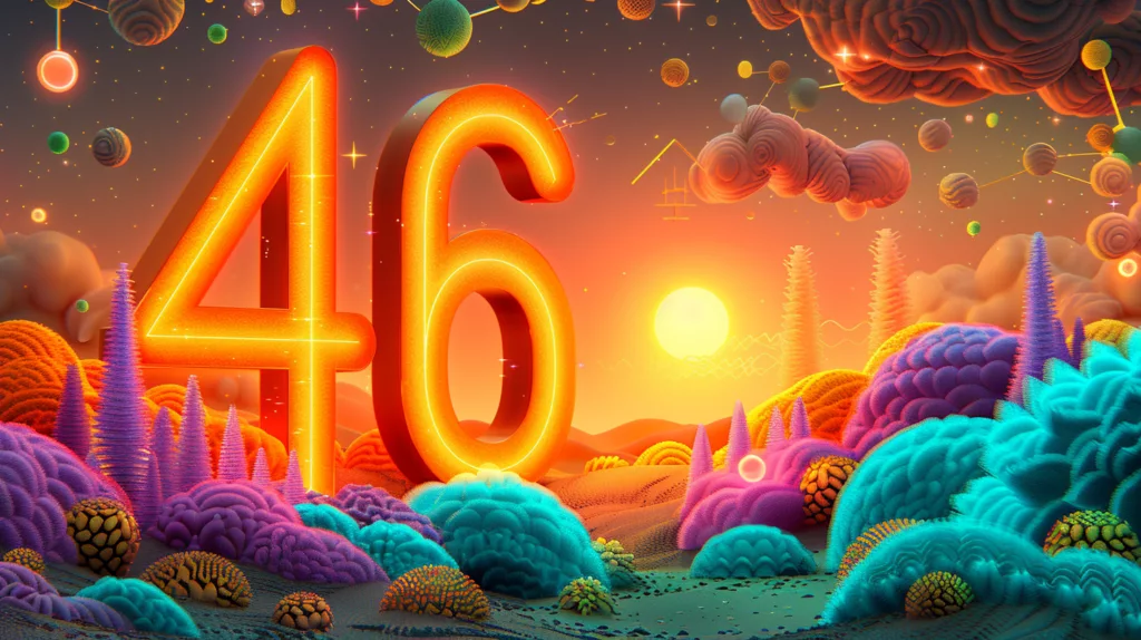 Flat design illustrating the significance of the number 46